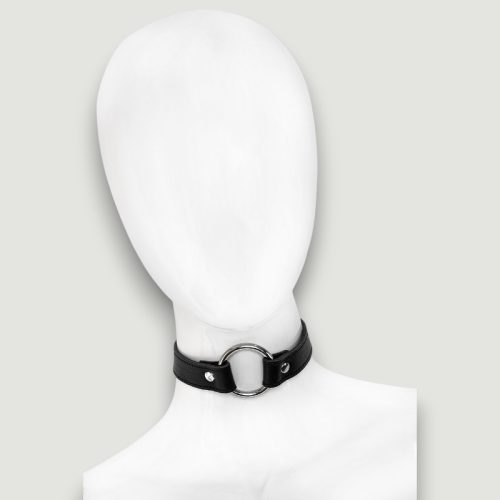 Skórzany Choker z Pierścieniem 1020