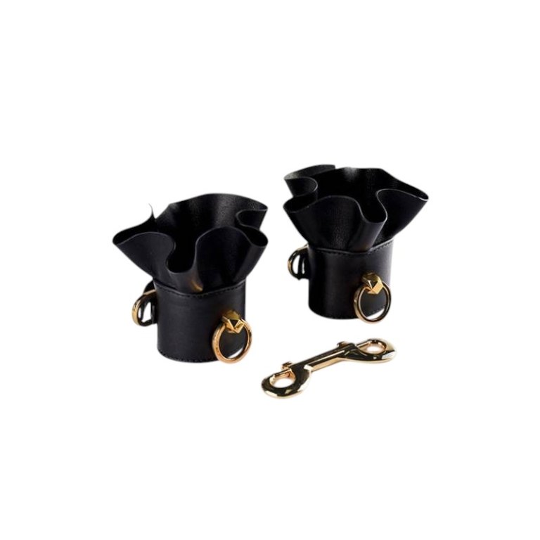 Skórzane kajdanki z falbanką UPKO