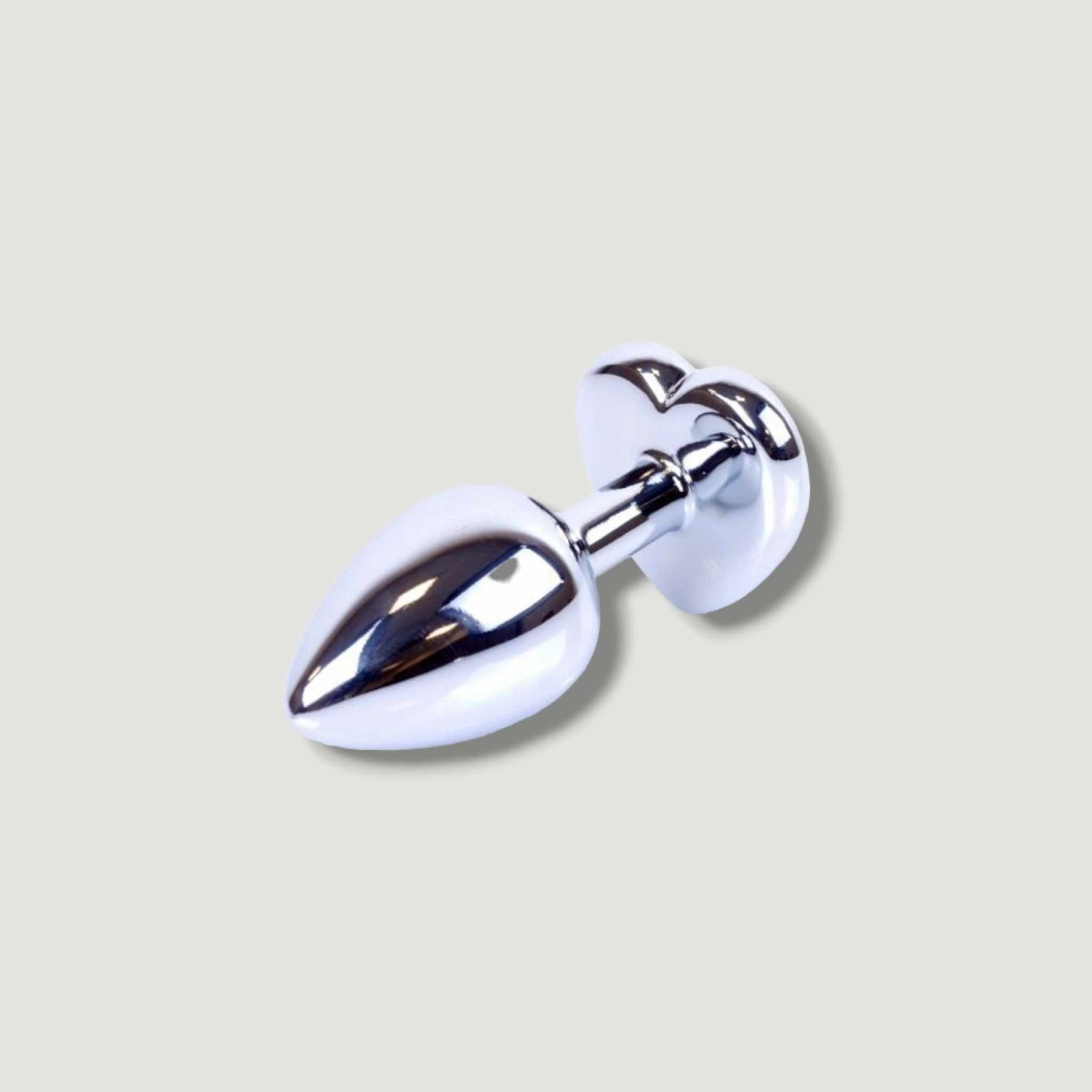 Plug- Jewellery Silver Heart PLUG- Clear