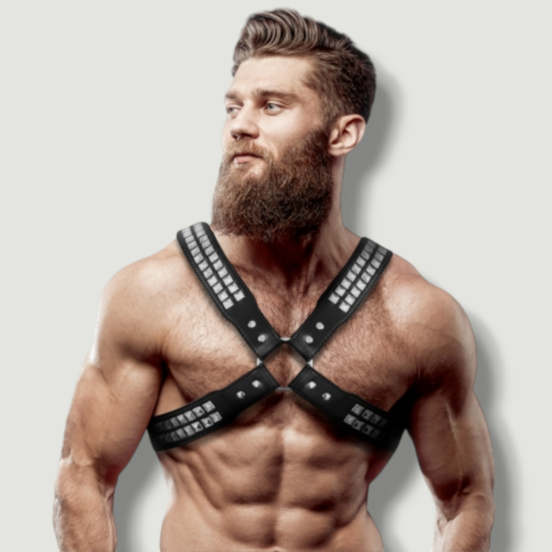 Męski harness z ćwiekami - one size