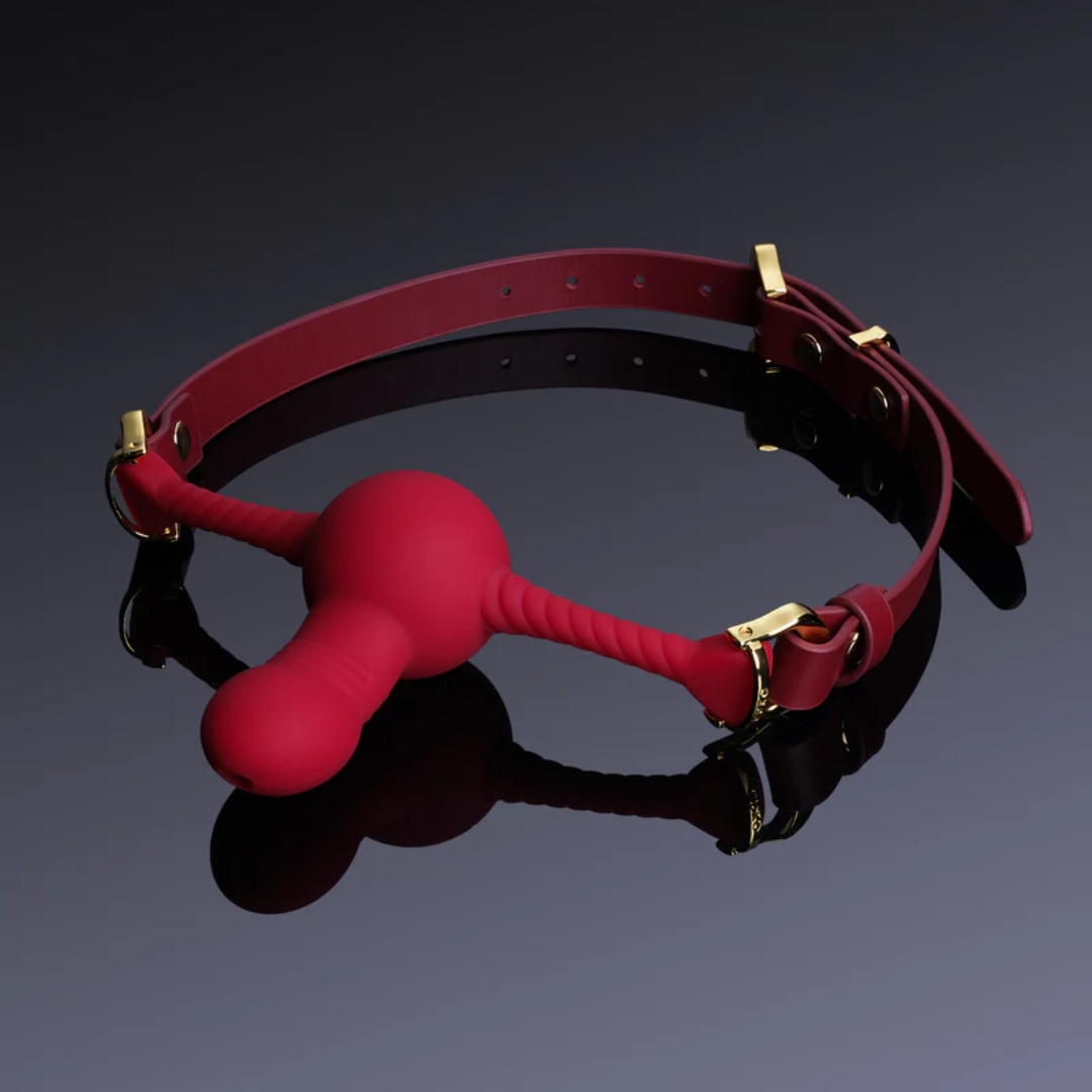 UPKO Desire for Mouth Bondage Collection-Dildo-shaped Mouth Gag- red