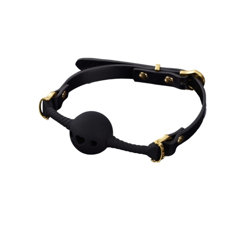 UPKO Desire for Mouth Bondage Collection-Middle Heart-shaped Breathable Mouth Gag- black