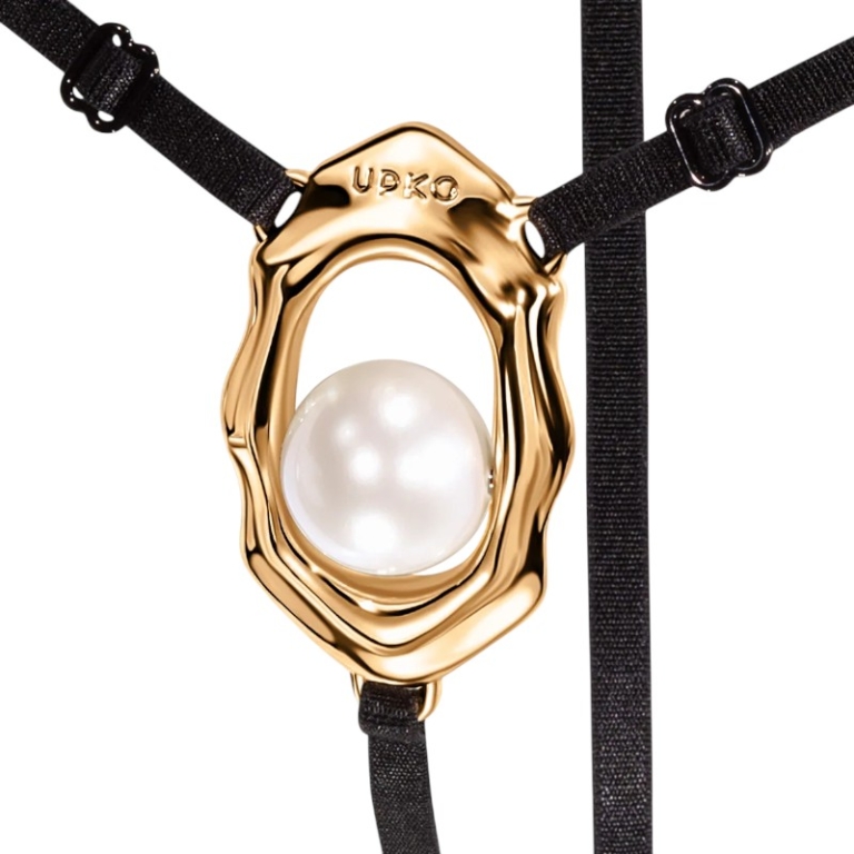 UPKO „Moist Eyes” G-string z biżuterią i stymulatorem łechtaczki