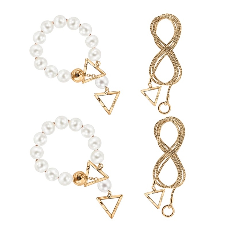 UPKO „Moist Eyes” biała perłowa bransoletka na kostkę