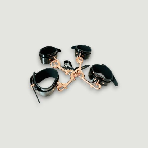 Kajdanki i hogtie Czarne/Różowe Złoto