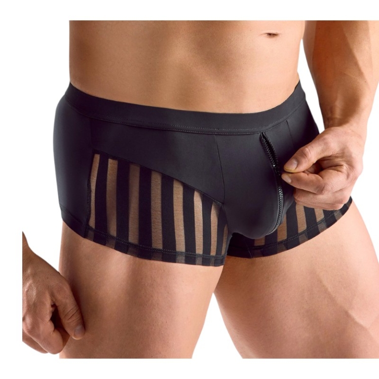 Bokserki z Przeźroczystymi Wstawkami i Zamekiem