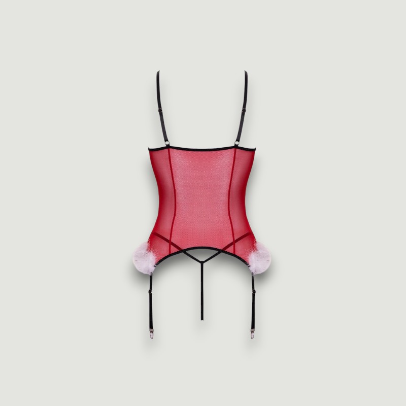 Czerwony świąteczny zestaw koronkowy