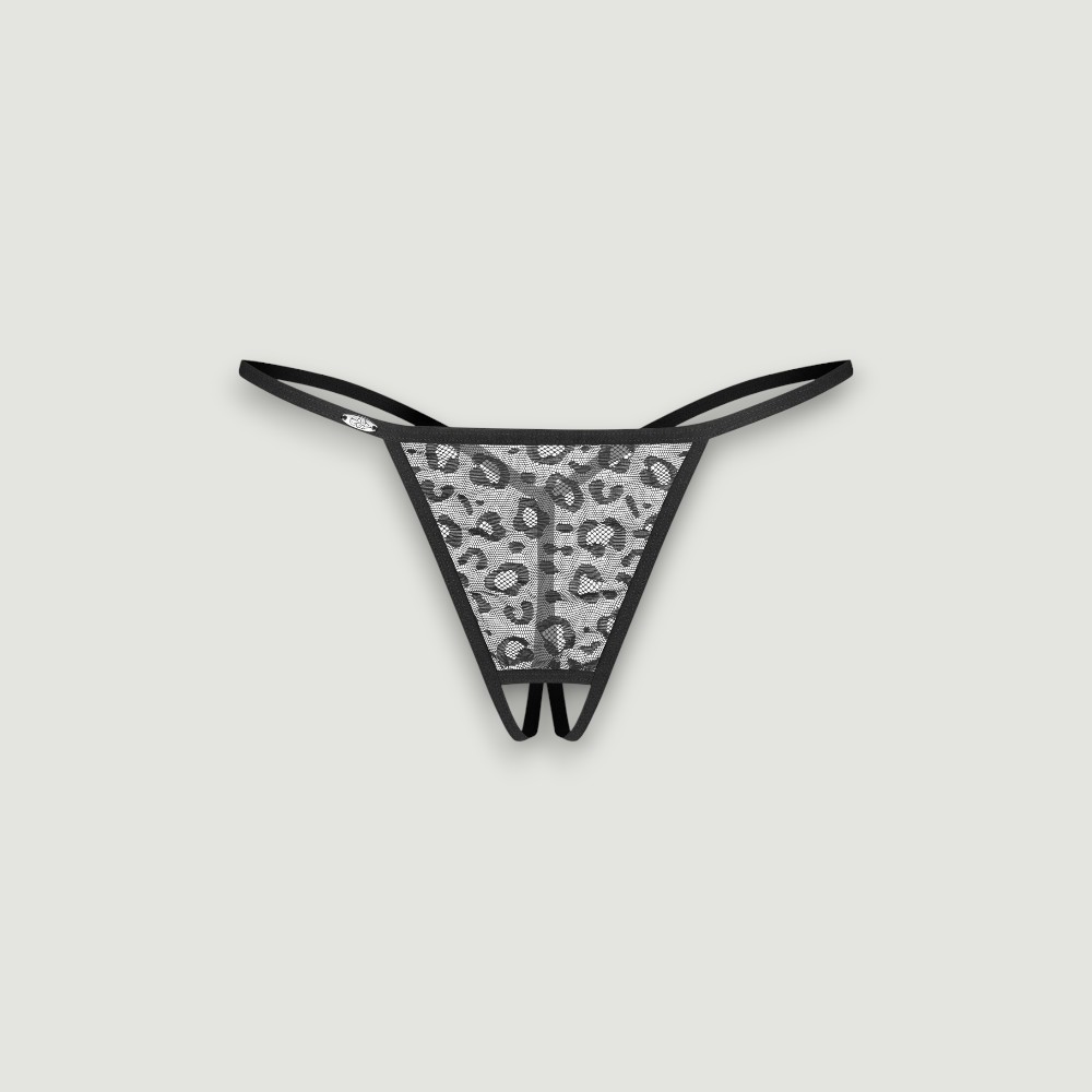 Dwupak otwartych stringów z koronką Bianca