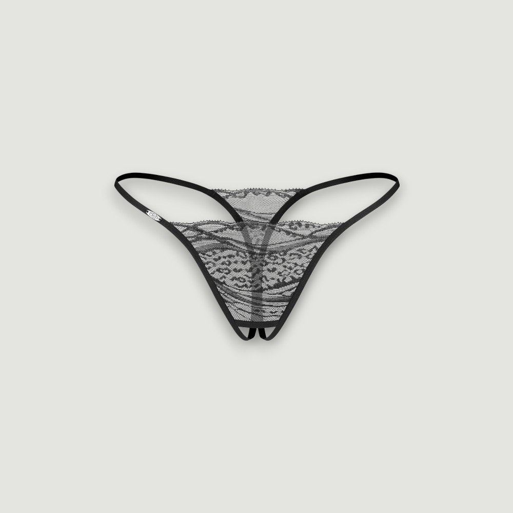 Dwupak otwartych stringów z koronką Bianca