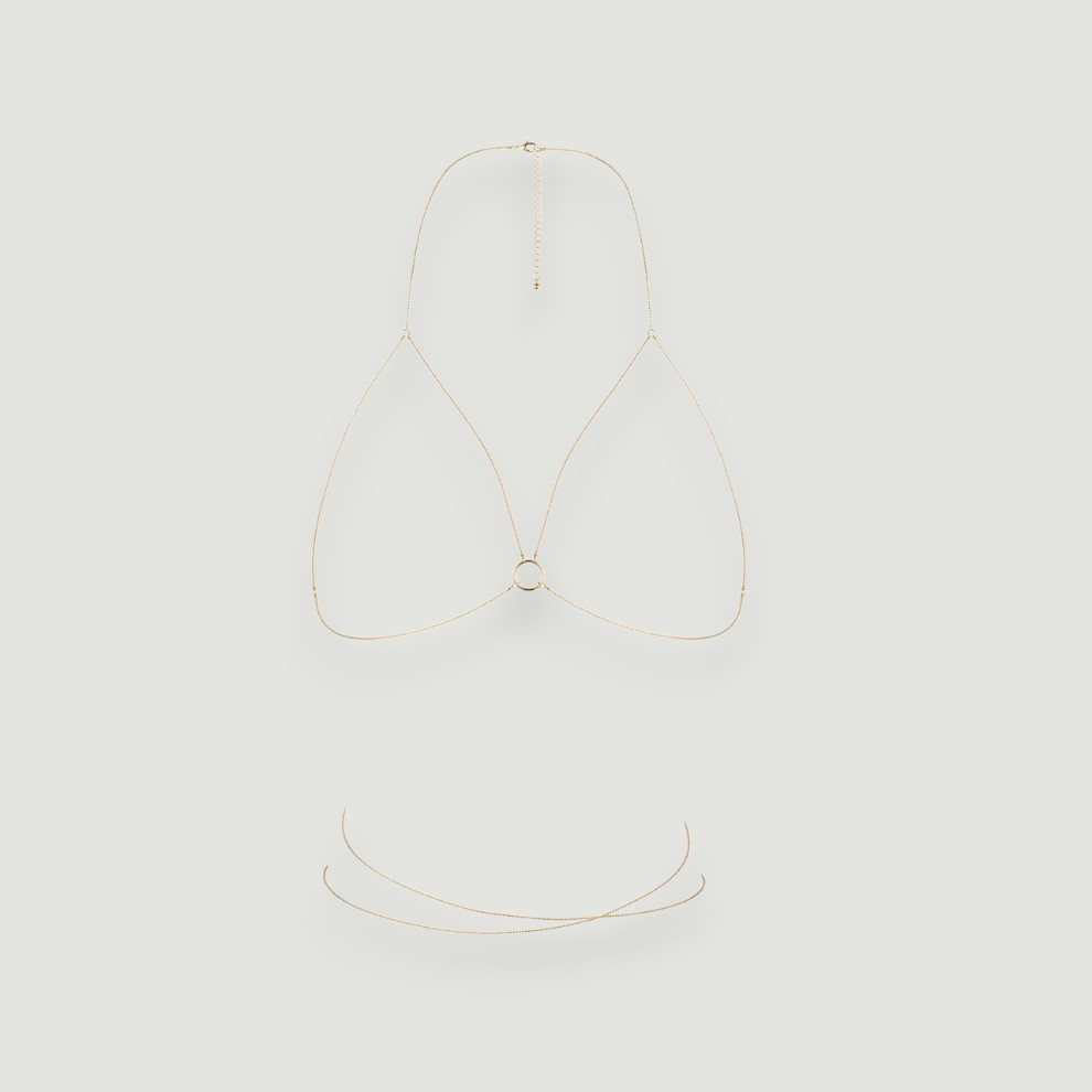 Bijoux złoty łańcuszek na biust Magnifique