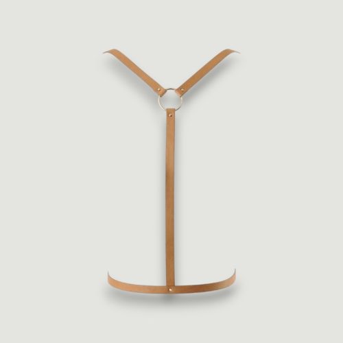 Brązowy harness z regulowanymi paskami