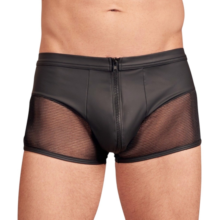 Męskie bokserki z siateczkowymi wstawkami i zamkiem
