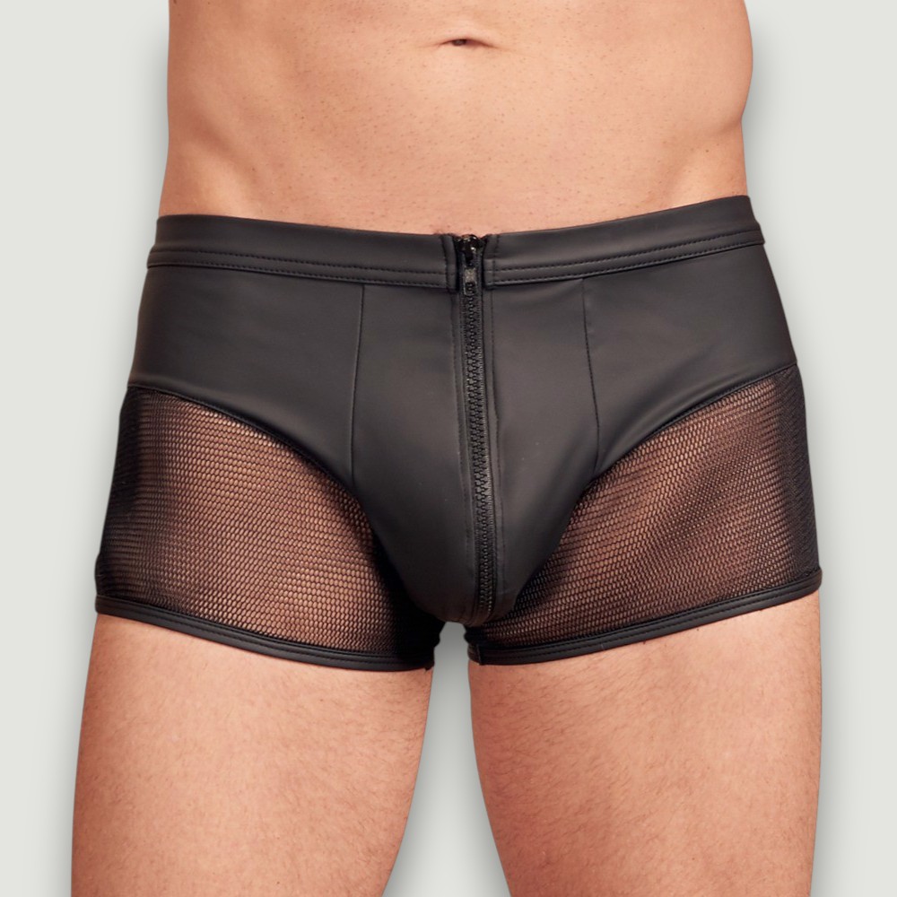 Męskie bokserki z siateczkowymi wstawkami i zamkiem