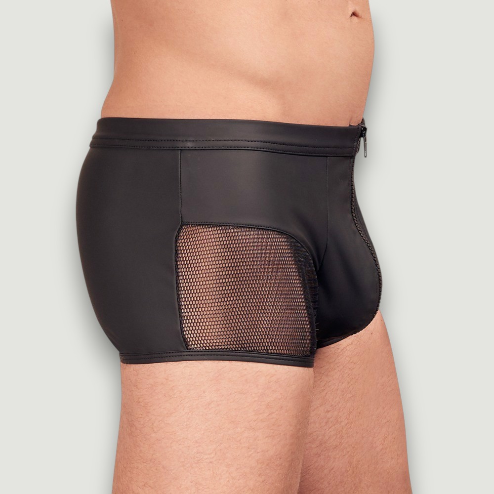 Męskie bokserki z siateczkowymi wstawkami i zamkiem