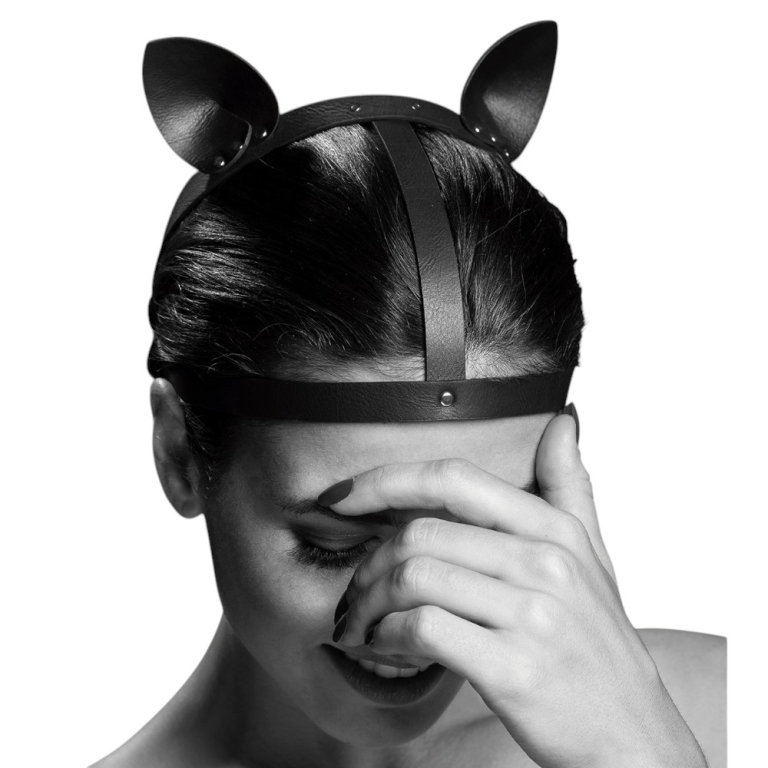 Skórzana opaska z kocimi uszami