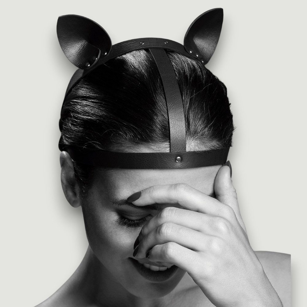 Skórzana opaska z kocimi uszami