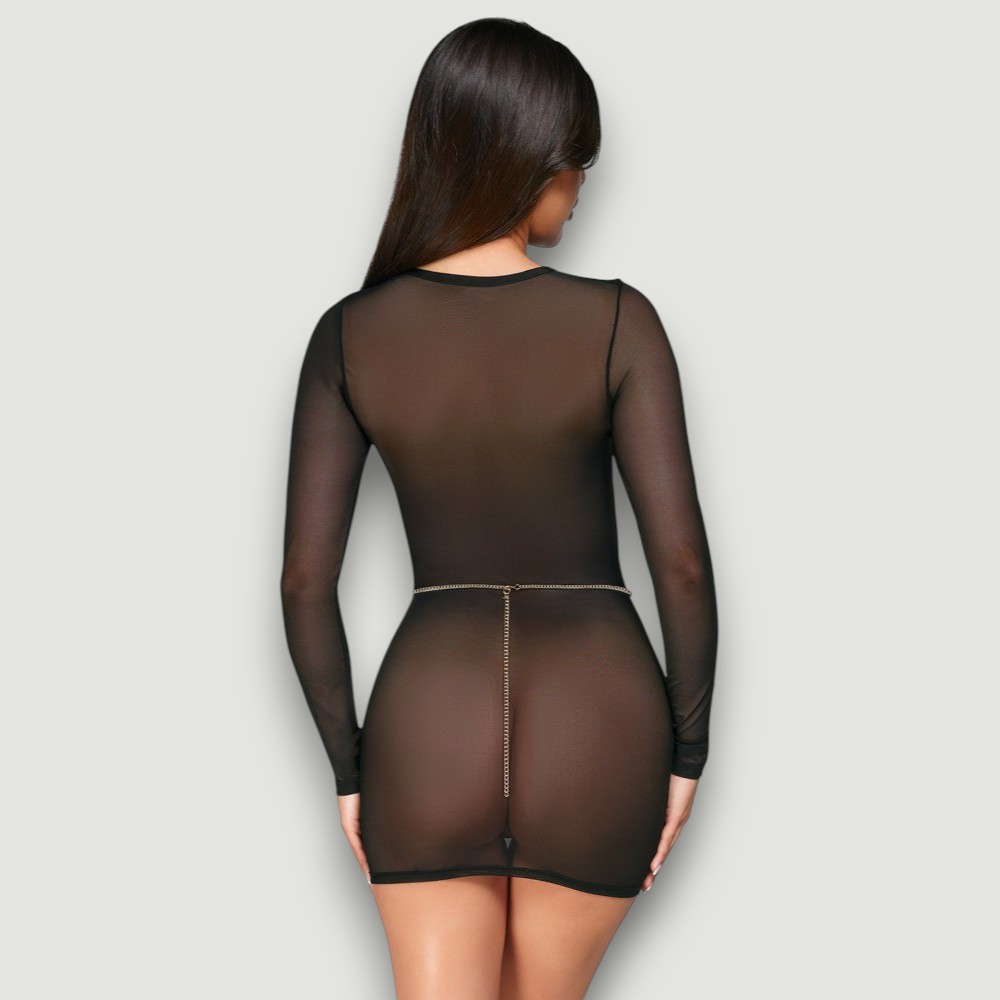 Złoty łańcuszek na ciało z holograficznymi kryształami