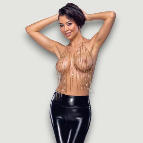 Złoty top z łańcuszków