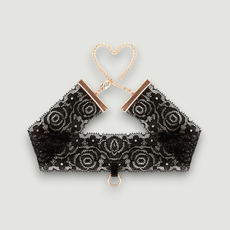 Elegancki zestaw kołnierzyka i mankietów z łańcuszkiem