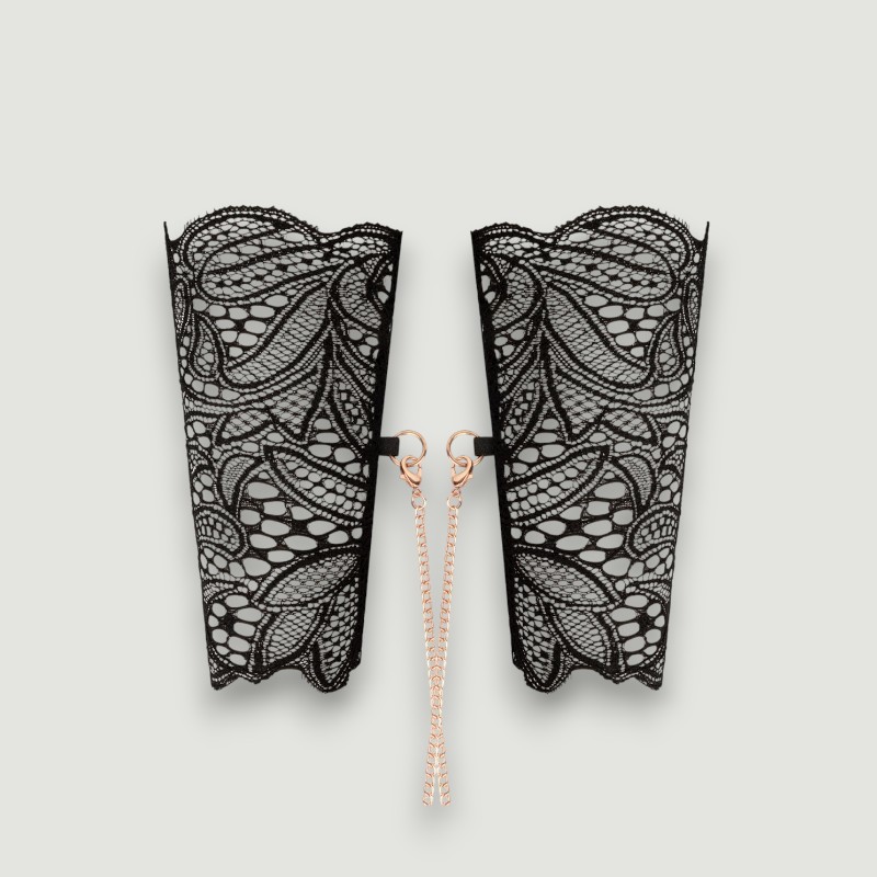 Elegancki zestaw kołnierzyka i mankietów z łańcuszkiem