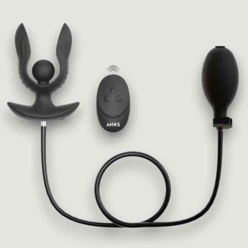 Pompowany korek analny z wibracjami