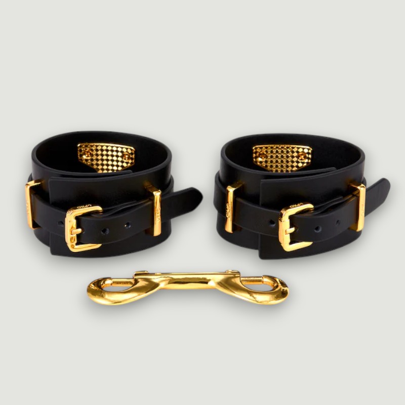 UPKO duże skórzane kajdanki na kostki