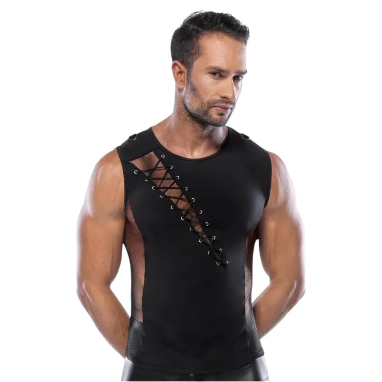 Czarna Matowa Koszulka Bez Rękawów
