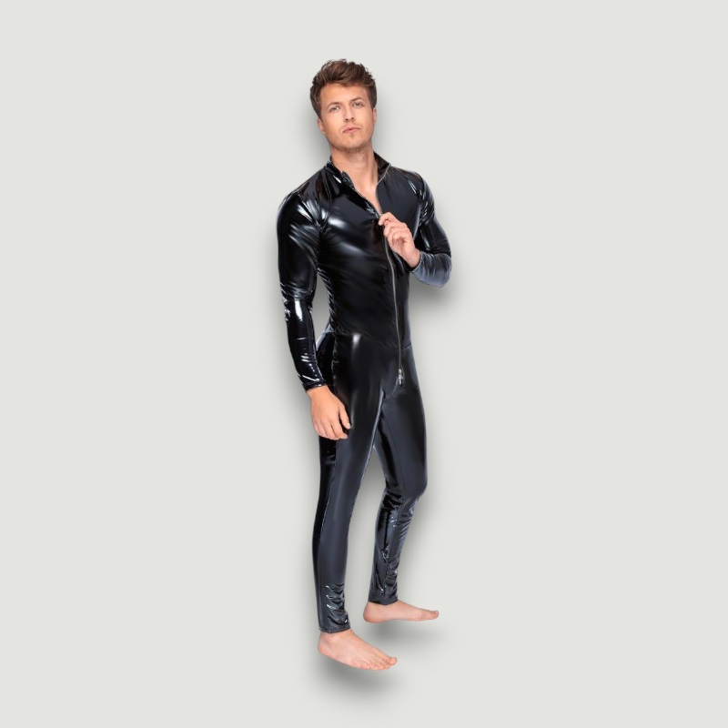 Męski lakierowany kombinezon