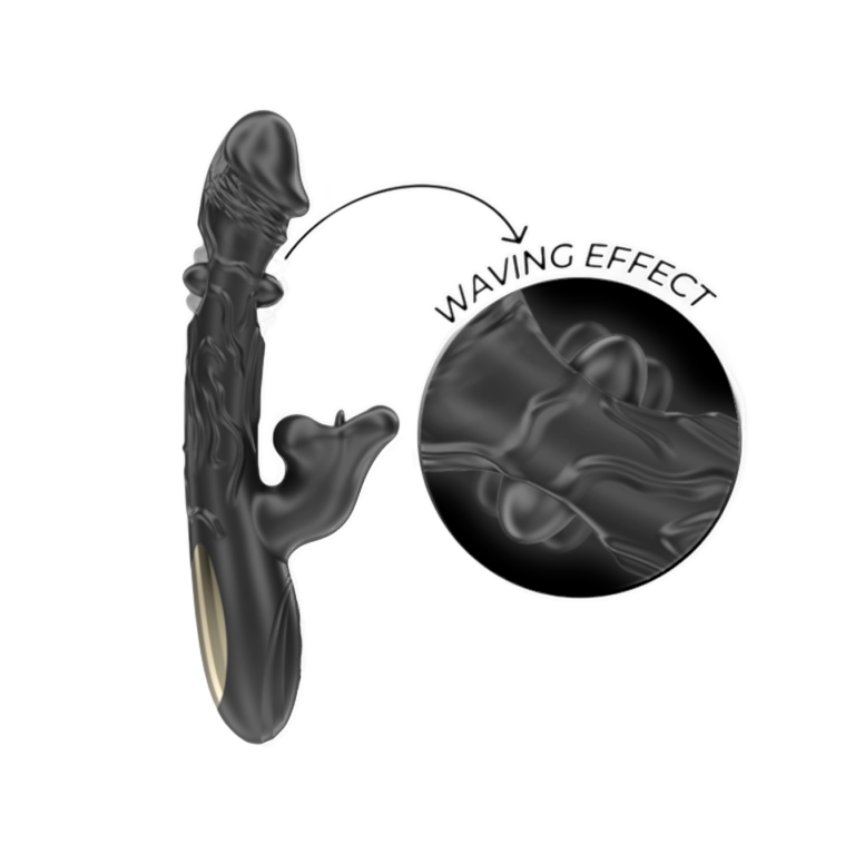 Wibrator z masującą kulką i ruchomymi ustami