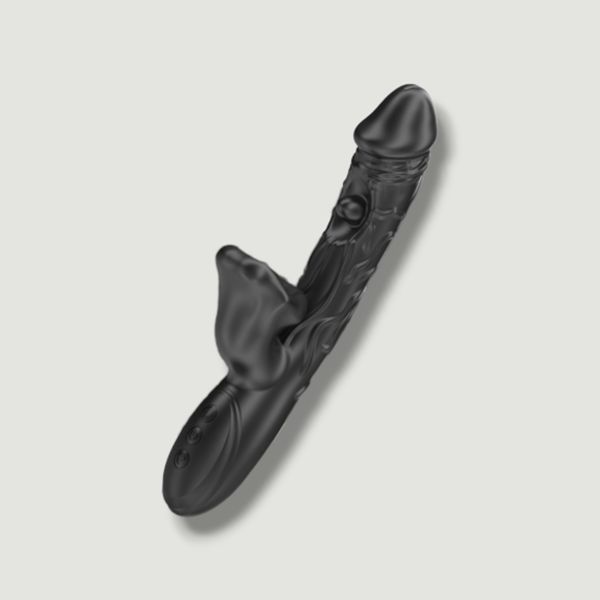 Wibrator z masującą kulką i ruchomymi ustami