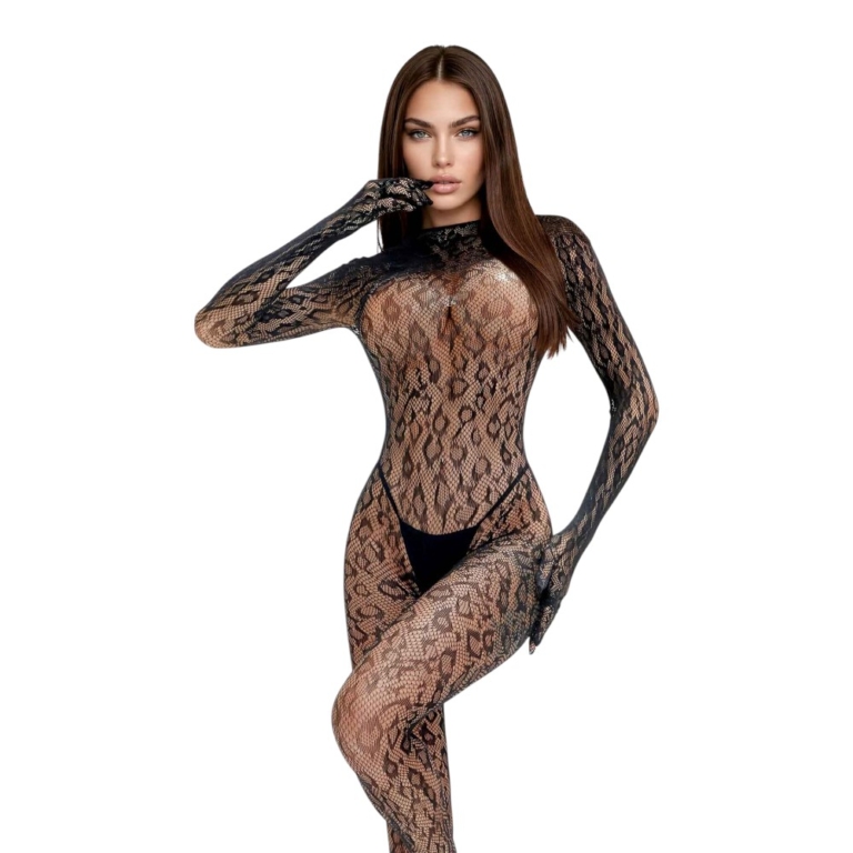 Bodystocking Drapieżna Elegancja Transparentne Body