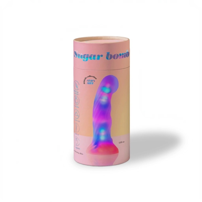 Dildo Silikonowe z Podświetleniem LED i Przyssawką